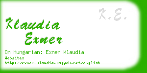 klaudia exner business card